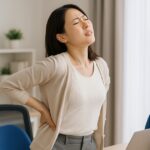 デスクワークや普段の家事で反り腰になってしまって悩む女性