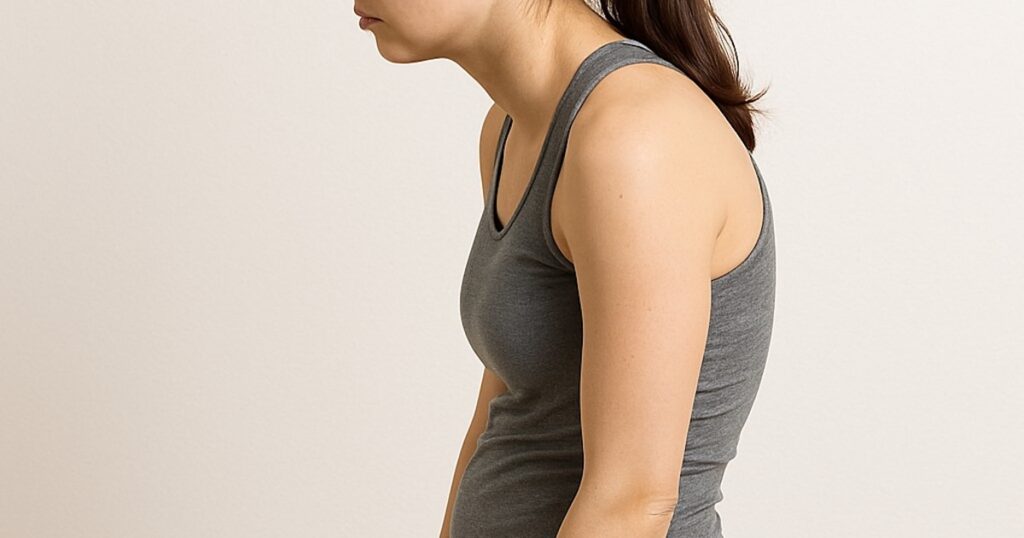 猫背姿勢の女性